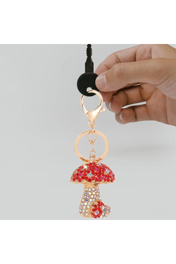Key Hanging Pendant Handbag Backpack Charm Mushroom Keychain Travel