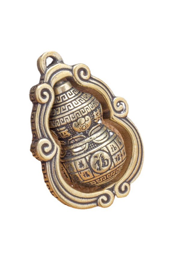 Key Ring Gourd Pendant Key Chinese-style Decor Travel 3.4X2.5X2.5CM Golden