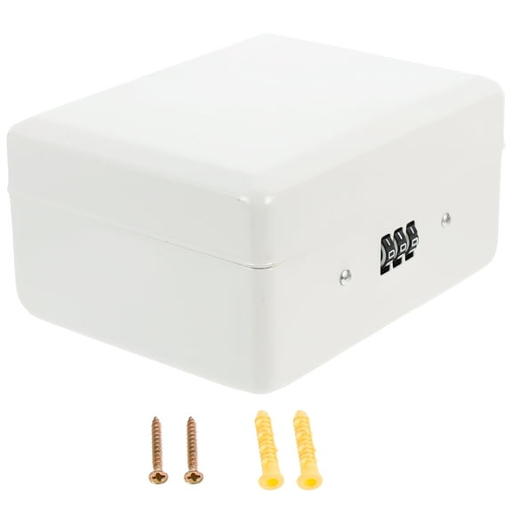 Raindrops Key Security Cabinet Organizer Office with Lock Locker Combination White