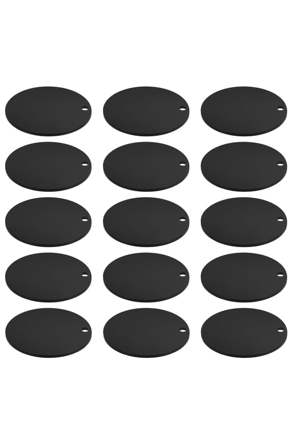30 Pieces Acrylic Photo Pendant Charms Mini Keychains Engravable Blanks for Artistic Crafts Black