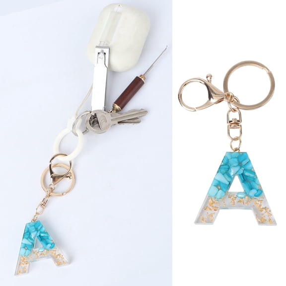 Raindrops Keychain with Letter Pendant Charm for Bags and Cars, Stylish Decorative Accessory, Ideal Gift for Dad