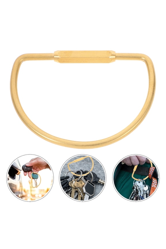 Keychains Rings Brass Keychain Men and Women 6.60X5.00X0.70CM Golden