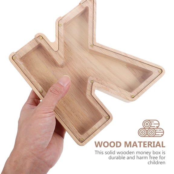 USHOBE Wood Money Bank Khaki Birthday 1Pack 7.1x7.1in