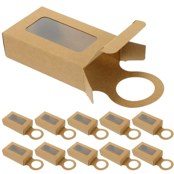 Raindrops Khaki Gift Storage Case with Transparent Window for Wine Bottle Decor and Accessories 25pcs