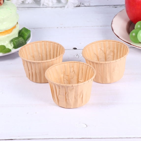 Raindrops Khaki Paper Cake Cups for Dessert Use OilProof NonStick Baking Supplies Suitable for Parties and Celebrations 60PCS