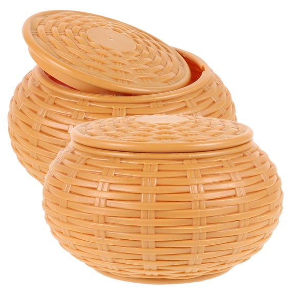 Raindrops 2Pcs Round Chess Piece Holder Storage Crate for Chess Set and Go Game Accessories