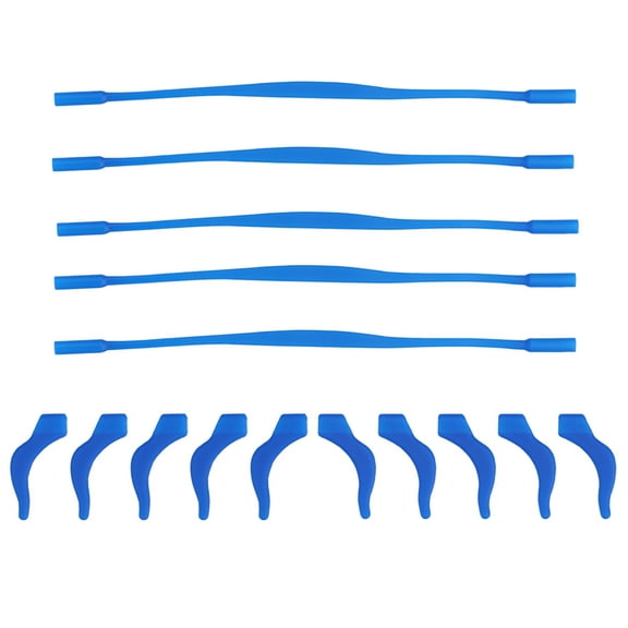 Raindrops Kids Glasses Accessories 5Sets Elastic Rope For Glasses With Dark Blue Anti Slip Eyeglass Ear Grip