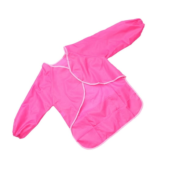 Raindrops Kids Long-sleeved Painting Smock 1Pack Rosy Polyester 23.6x34.6x0.19in
