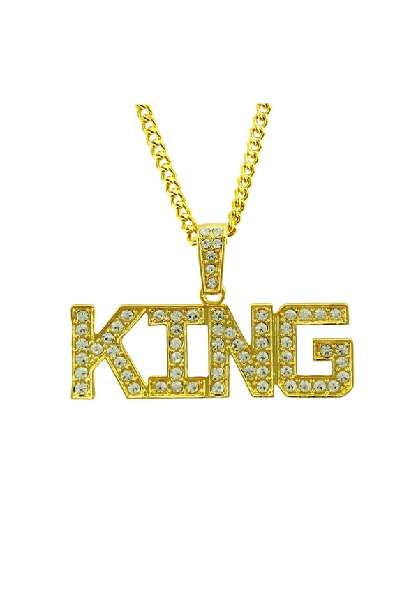 King Pendant Necklace Hip Hop Rapper Jewelry Neck Chain for Men