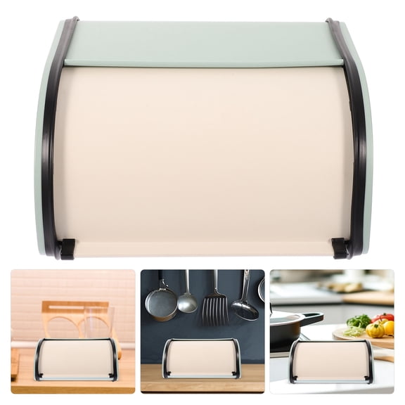 FOMIYES Modern White Iron Bread Storage Box - Spacious, , Easy to Clean, Stylish Kitchen Organizer