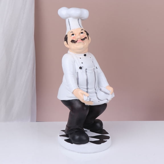 Raindrops Kitchen Chef Model Ornaments Portable Decor Chef Figurine 27.6x12.5cm