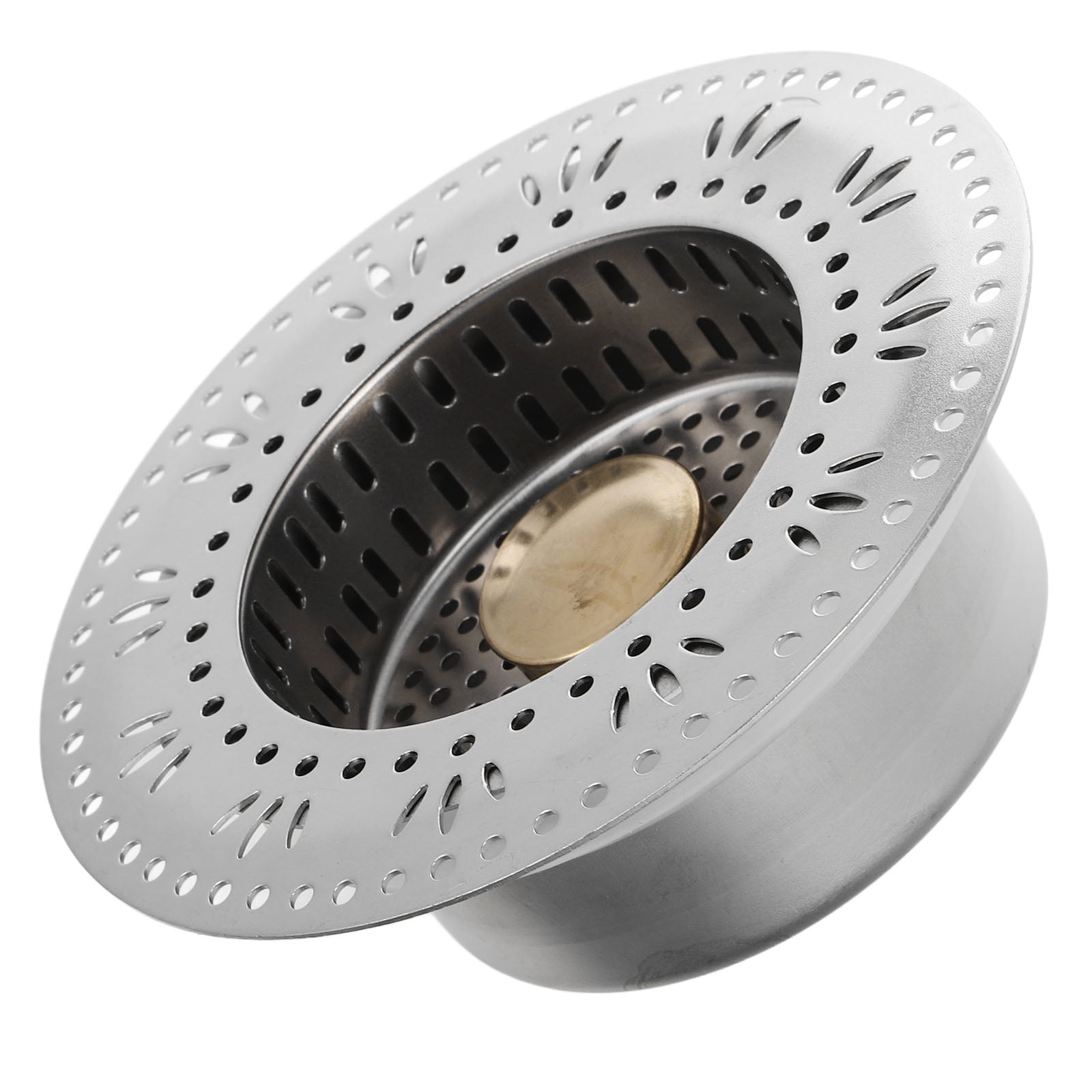 Raindrops Kitchen Sink Drain Stopper and Strainer Stainless Steel Pop Up Drain Filter with Drain Basket for Kitchen Sink Anti-Clog Sink Drain Stopper