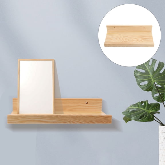 SHOWERORO Wall Storage Shelves Floating Shelf Khaki 1Pack
