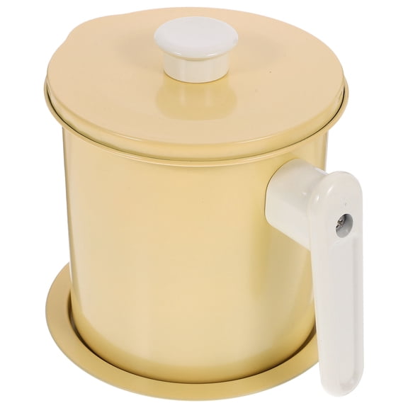 FOMIYES Oil Filter Pot with Fine Mesh Strainer and Spill Resistant Pour Spout