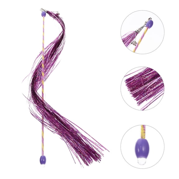 Raindrops Funny Cat Stick Interactive Teaser Toy for Indoor Cats Purple Plastic Bonding Exercise 28.5 inches