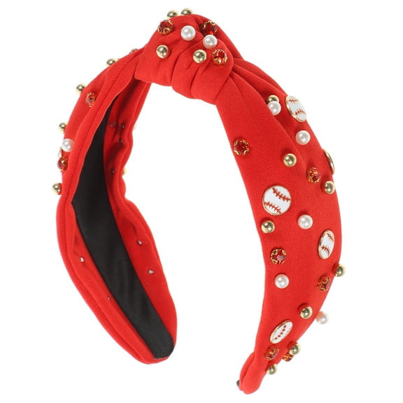 Raindrops Knotted Headband for Women Headbands Twist Bow Makeup Bride Miss Red