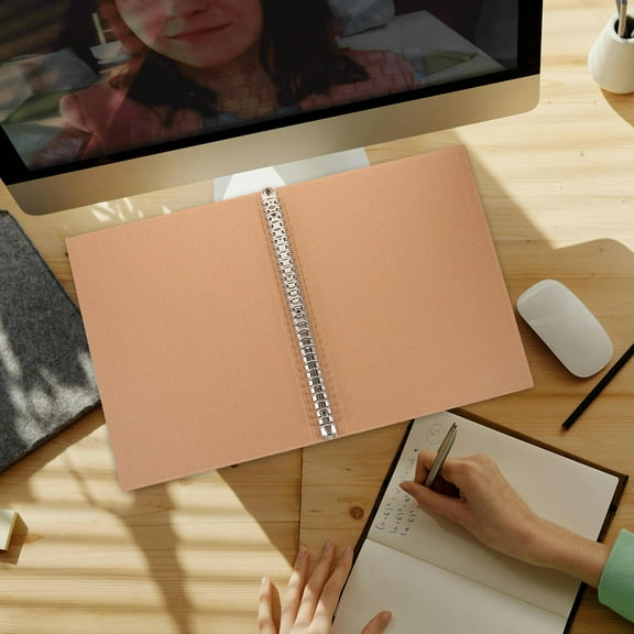 Raindrops Kraft Paper A4 Binder Cover with Ring Binder Design for Home Use Chocolate Color