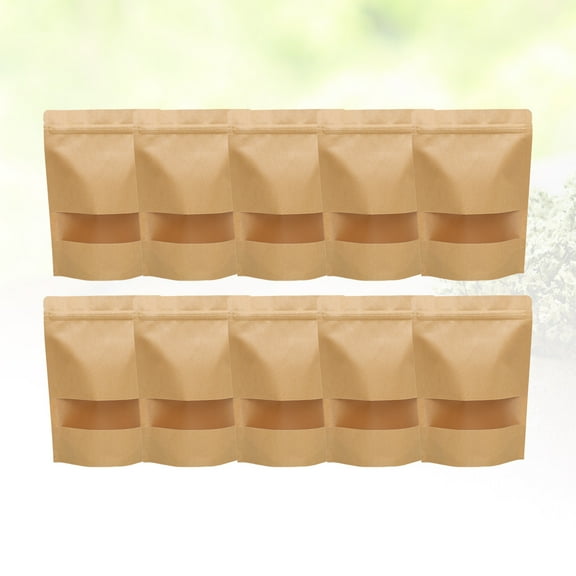 Raindrops Kraft Paper Bags with Clear Window for Cookies and Snacks Storage 50PCS Chocolate Composite Material
