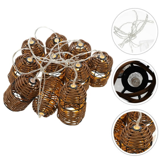 Raindrops LED Decorative Light String Indoors Wicker Christmas Decorations Lights Brown