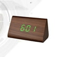 thumbnail image 1 of Raindrops LED Digital Alarm Clock Brown Wood Snooze Feature Modern Design Indoor Use 1Pack, 1 of 8