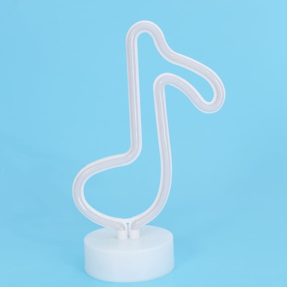 Raindrops White LED Neon Desk Lamp with Musical Note Shape for Party Decoration