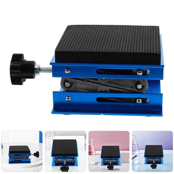 Raindrops Lab Jack Stand With Shock Absorbing Sponge 15x15cm Aluminum Adjustable Lifting Platform 10kg Static Load Capacity Anti-Slip Equipment Placement For Laboratory Woodworking