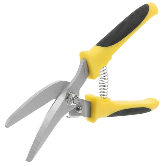 Raindrops Laborsaving Stainless Steel Metal Sheet Scissors with Safety Fastener and Antiskid Handle Yellow 1pc