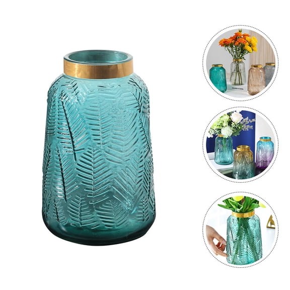 Raindrops Large Decor European Maple Leaf Vase Unique Vase Office 20X12CM Green