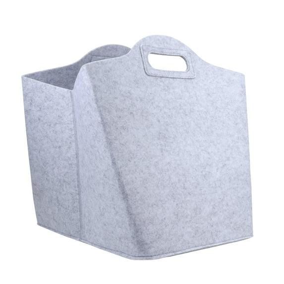 Raindrops Felt Storage Basket Bin Large Capacity Collapsible Basket Organizer (Grey)