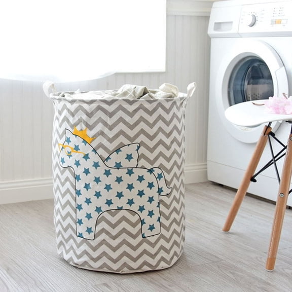 Raindrops Attractive Laundry Hamper Bucket for Clothing Storage in Bedroom and Office