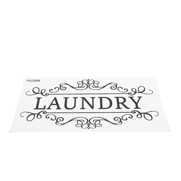 Raindrops Black Vinyl Laundry Room Wall Decal Clear Lettering Removable