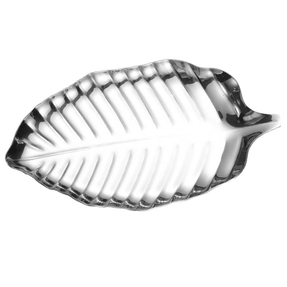 Raindrops Leaf Shape Snack Serving Tray Stainless Steel Food Tray