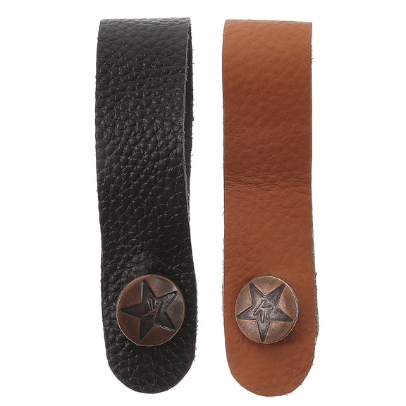 Raindrops Leather Guitar Neck Strap Button in Coffee for Acoustic Guitars Durable and Easy to Install 2pcs
