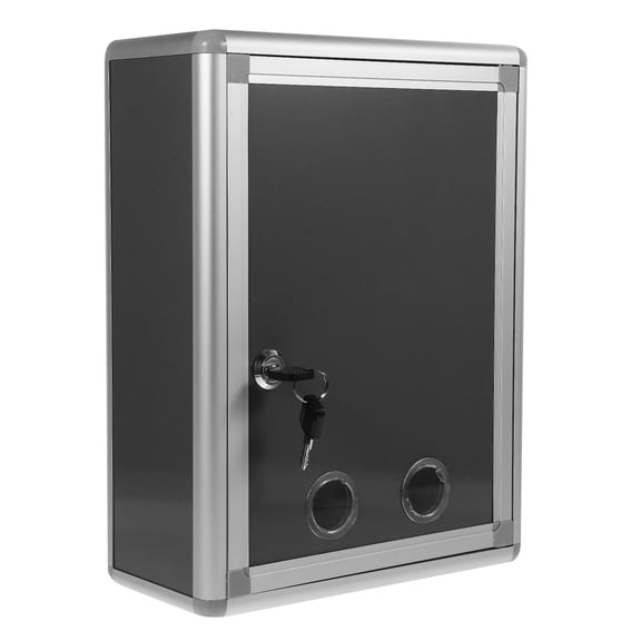 Raindrops  Letter Post Container Locking Storage Bins Slot Modern Office Silver