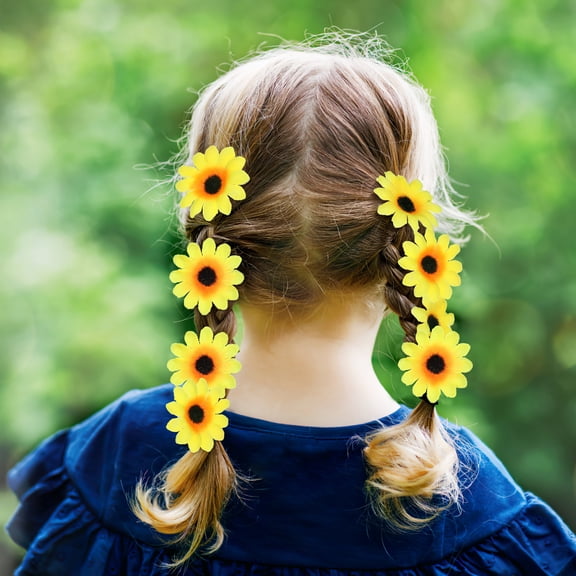 Raindrops Lifelike Artificial Plastic Sunflower Heads for Party Decoration Yellow 100 Pieces