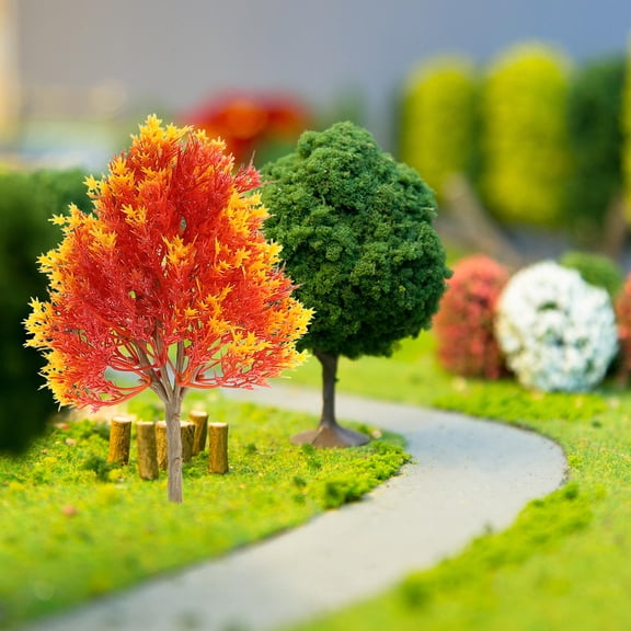 Raindrops Lifelike Maple Tree Models for Landscape Design with Synthetic Material 4 Assorted Colors 19cm 15cm 13cm 10cm