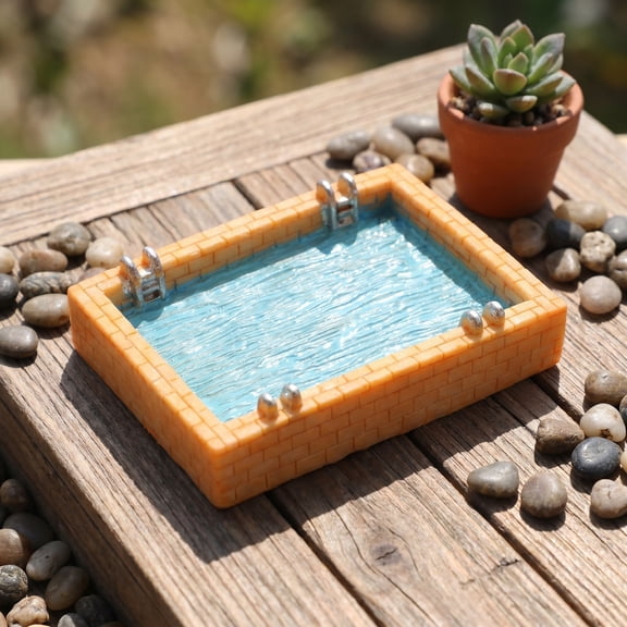 Raindrops Realistic Miniature Pool for Dollhouse Furniture and Decor Accessories