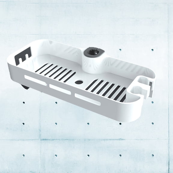 Raindrops  Lift Shower Tray Trays Bathroom Shelves Soap Rack for Storage Shelving White