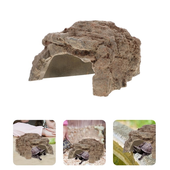 Raindrops Light Brown Resin Reptile Hide Habitat Craft for Lifelike Terrarium Decoration