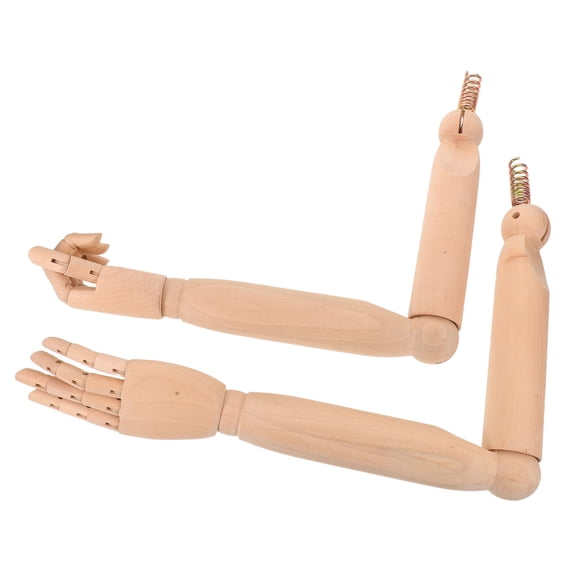 FOMIYES Light Brown Wooden Mannequin Arm with Movable Joints for Realistic Decoration and Display