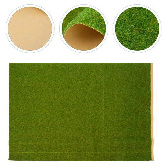 Raindrops Light Green Artificial Grass Mat for Decoration Made from Plastic and Nylon Grass