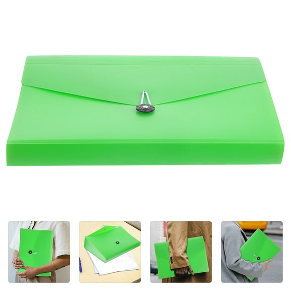 Raindrops Light Green Expandable File Folder with Dividers and Fasteners for Home and Office Storage  Small Size