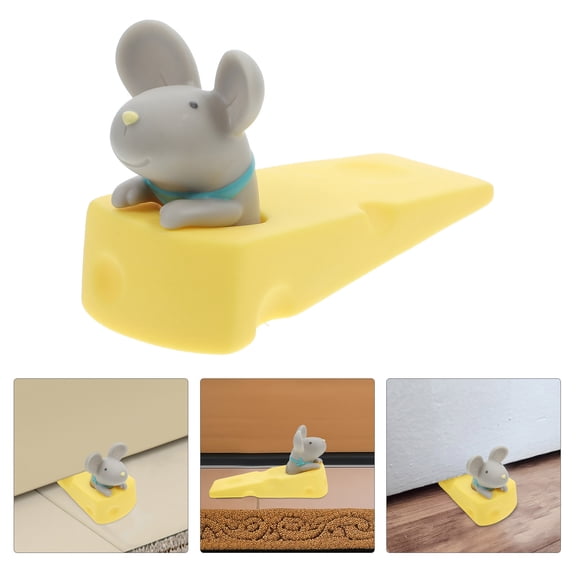 Raindrops Lightweight Grey Animal Door Stopper Made of PVC for Secure Door Opening and Home Decoration