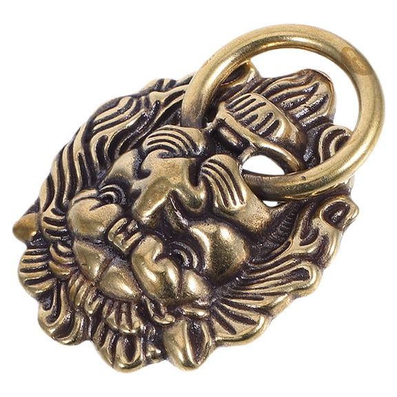 Raindrops Antique Brass Lion Head Door Knocker, Coffee Finish, Durable, Home Decor