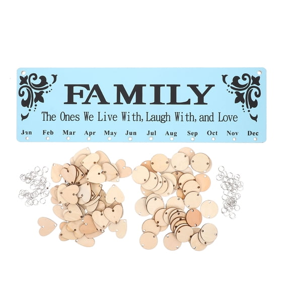 Raindrops Hanging Calendar Board Sky Set 15.72x4.72x0.20in Wall Decor for Home and Office