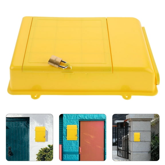 Raindrops Locking Letter Box Doorway Mailbox Plastic Rain-proof Newspaper Box with Lock