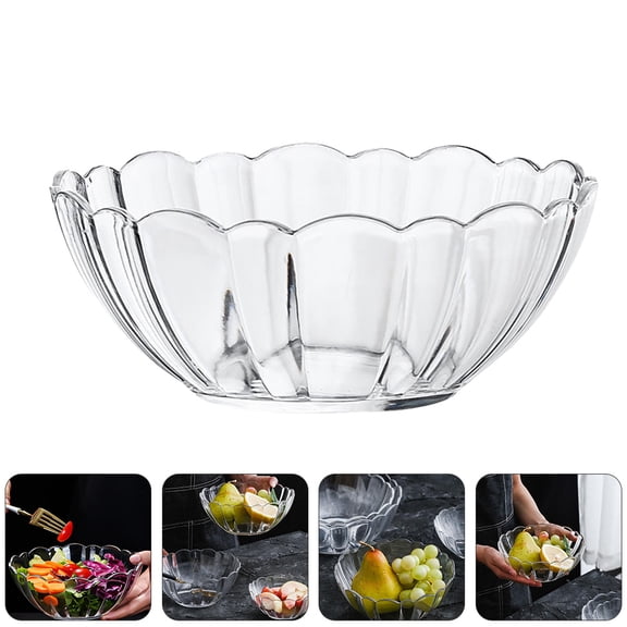 Raindrops Shaped Transparent PC Acrylic Bowl for Home Use, Multi-Purpose Salad, Fruit, Ramen Serving Dish
