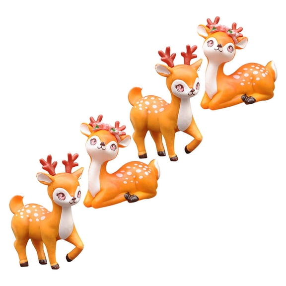 Raindrops Lovely Deer Sculpture for Home Decor Made of Resin in Multi Pieces