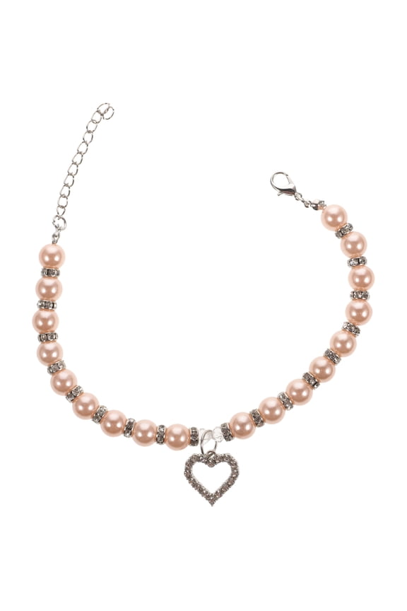 Lovely Pink Artificial Pearls Necklace for Pet Jewelry Ideal for Celebrations and