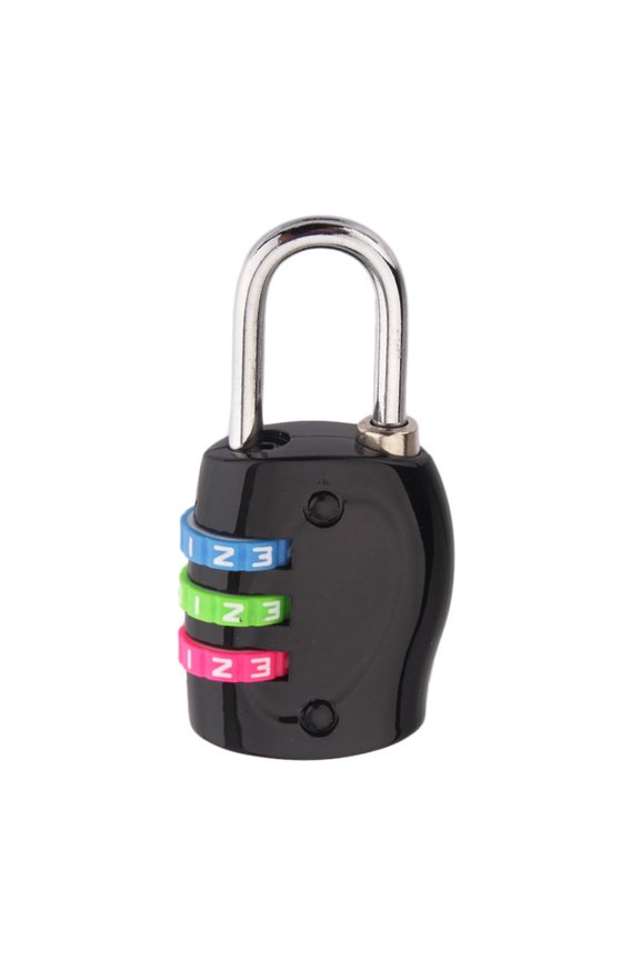 Black Combination Padlock Set, Security Locks for Luggage, Lockers, Suitcases, 1 Set